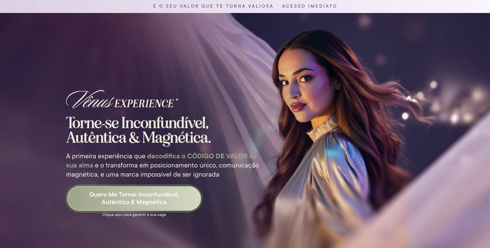 Prévia da experiência online Vênus Experience